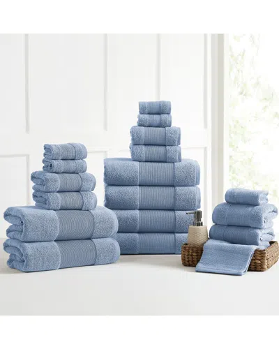 Modern Threads Air Cloud 18pc Towel Set In Blue