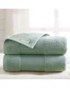 Modern Threads Air Cloud 2-pack Oversized Bath Sheet In Green