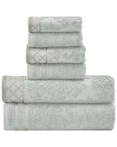 Modern Threads Colonial Home Damask 6pc Towel Set In Green