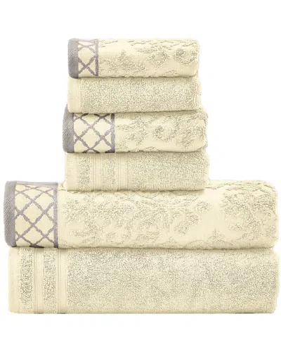 Modern Threads Colonial Home Damask 6pc Towel Set In Brown