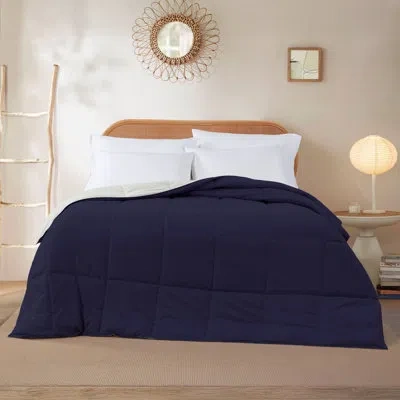 Modern Threads Comforter Duvet Insert, Reversible Quilted Down Alternative Comforter With Corner Tabs, All Season B In Blue