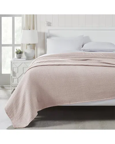 Modern Threads Cotton Waffle Thermal Blanket In Pink