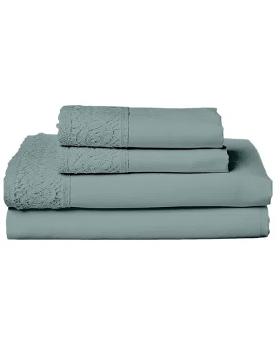 Modern Threads Crochet Lace Microfiber Sheet Set In Green