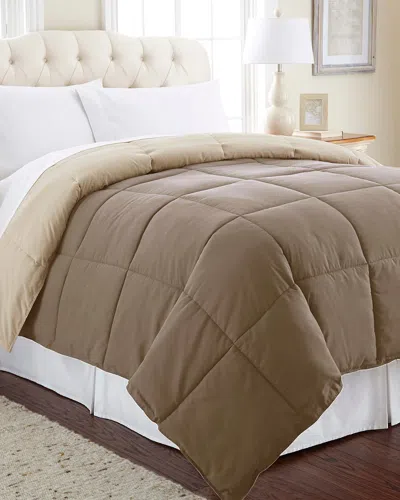 Modern Threads Down Alternative Reversible Comforter In Brown
