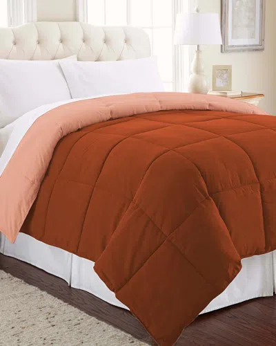 Modern Threads Down Alternative Reversible Comforter In Brown
