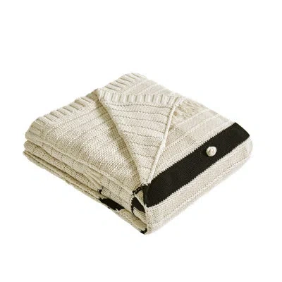 Modern Threads Edda Modern Cotton Throw In Ivory,black
