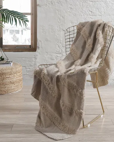 Modern Threads Farrah Acrylic Fur Throw Beige Beig In Brown