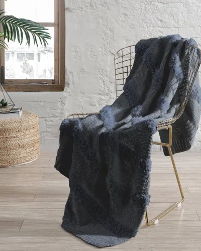 Modern Threads Farrah Acrylic Fur Throw In Blue