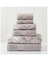 Modern Threads Fawn 6pc Charlize Jacquard/solid Towel Set