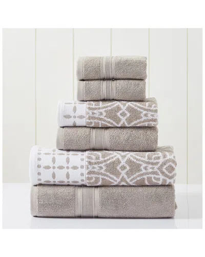 MODERN THREADS MODERN THREADS FAWN 6PC MONORE JACQUARD/SOLID TOWEL SET
