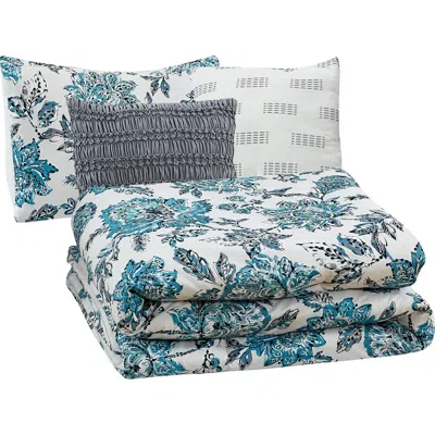 Modern Threads Floral Print Microfiber 5-piece Comforter Set In Multi