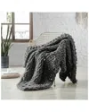 Modern Threads Grey Chenille Chunky Hand Knit Throw