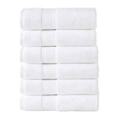 Modern Threads Hotel Collection 6-pack 100% Ring Spun Cotton, Highly Absorbent Quick Drying Bath Towel Set, White