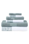 Modern Threads Allie Jacquard Border 6pc Towel Set In Green