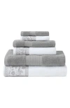 Modern Threads Allie Jacquard Border 6pc Towel Set In Gray