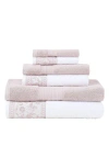 Modern Threads Allie Jacquard Border 6pc Towel Set In Pink