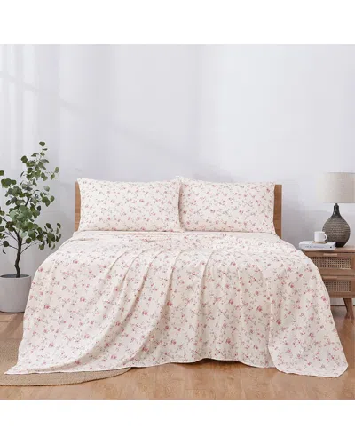 Modern Threads Kashmir Rose Printed 4pc Sheet Set In Pink