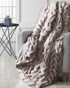 Modern Threads Luxury Braided Faux Fur Throw In Tan