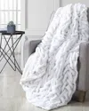 Modern Threads Luxury Braided Faux Fur Reverse To Flannel Throw Blanket In White