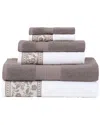 Modern Threads Allie Jacquard Border 6pc Towel Set In Brown