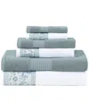Modern Threads Allie Jacquard Border 6pc Towel Set In Green