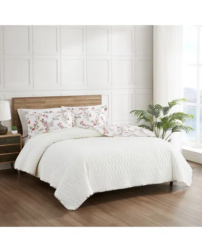 Modern Threads Ariana Floral Stripe Quilt Set In Pink