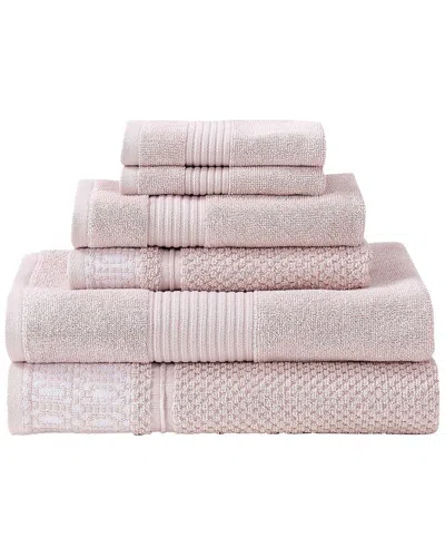 Modern Threads Astra Jacquard 6pc Towel Set In Pink