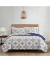 Modern Threads Soren 3-piece Cotton Quilt Set In Blue