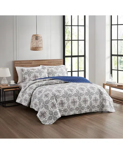 Modern Threads Soren Medallion Quilt Set In Blue
