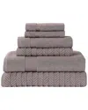 Modern Threads Zero Twist Otis Jacquard 6pc Towel Set In Brown