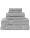 Modern Threads Zero Twist Otis Jacquard 6pc Towel Set In Grey