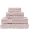 Modern Threads Zero Twist Otis Jacquard 6pc Towel Set In Pink