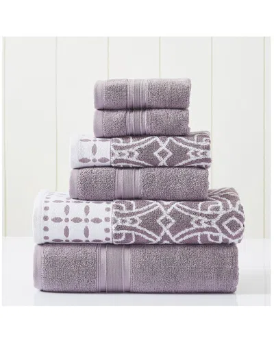 MODERN THREADS MODERN THREADS ORCHID 6PC MONORE JACQUARD/SOLID TOWEL SET