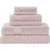 Modern Threads Zero Twist Otis Jacquard 6pc Towel Set In Pink