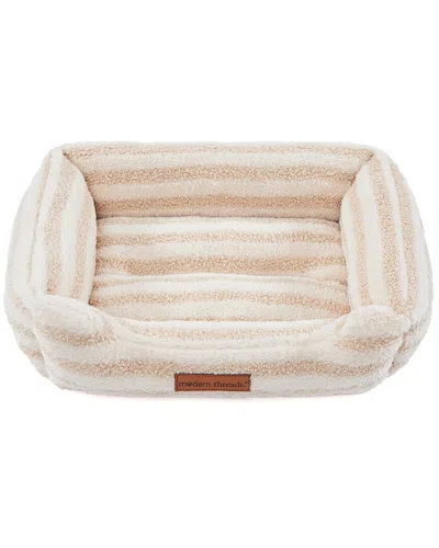 Modern Threads Plush Sherpa Pet Bed For Small & Medium Dogs In Beige