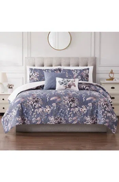 Modern Threads Print Comforter & Sham Set In Purple