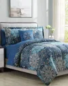 Modern Threads 8-piece Printed Reversible Complete Bed Set Granada In Blue