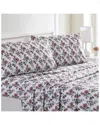 Modern Threads Rose Bloom Printed 4pc Sheet Set In Gray