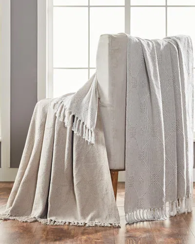 Modern Threads Set Of 2 Chester 100% Cotton Throws In White