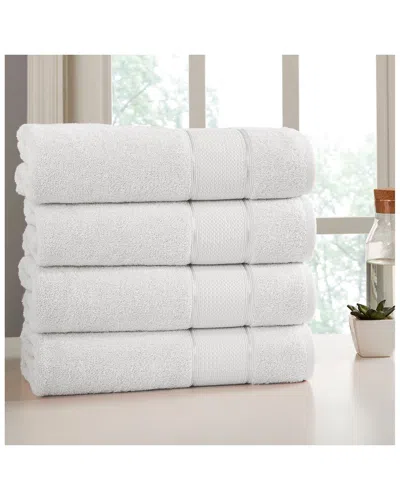 Modern Threads Set Of 4 Spunloft Bath Sheets In White