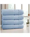 Modern Threads Set Of 4 Spunloft Bath Sheets In Blue