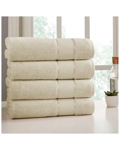 Modern Threads Set Of 4 Spunloft Bath Sheets In Neutral