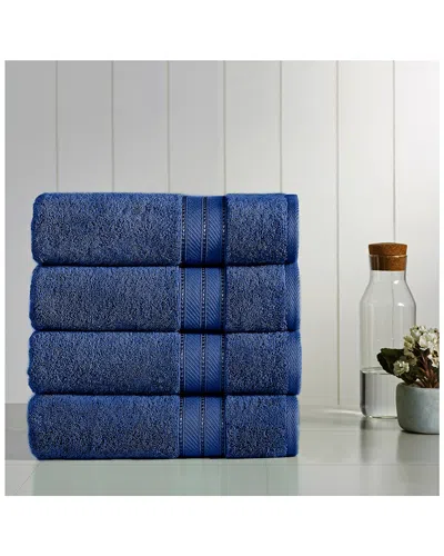 Modern Threads Set Of 4 Spunloft Bath Towels In Blue