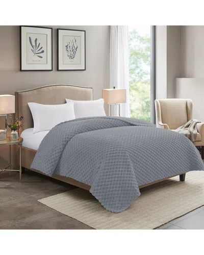 Modern Threads Soft Cozy Fleece Blanket In Gray