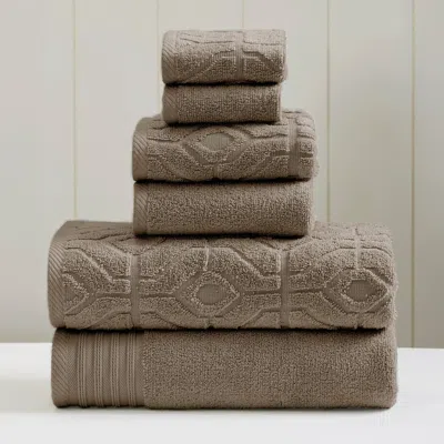 Modern Threads Soft Rib Quick Dry 6-piece Towel Set In Brown
