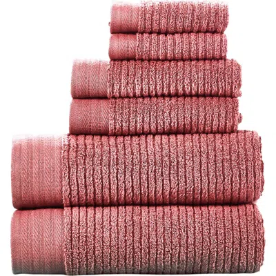 Modern Threads Soft Rib Quick Dry 6-piece Towel Set In Pink