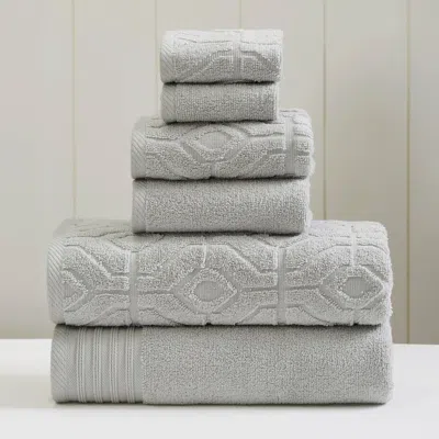 Modern Threads Soft Rib Quick Dry 6-piece Towel Set In Silver