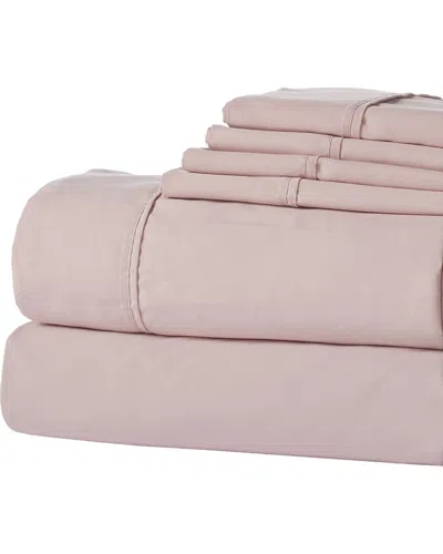 Modern Threads Soild Antimicrobial Sheet Set With Bonus Pillowcases In Pink