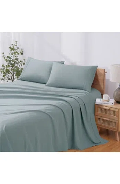 Modern Threads Solid 4-piece Microfiber Sheet Set In Blue