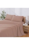 Modern Threads Solid 4-piece Microfiber Sheet Set In Cameo Rose